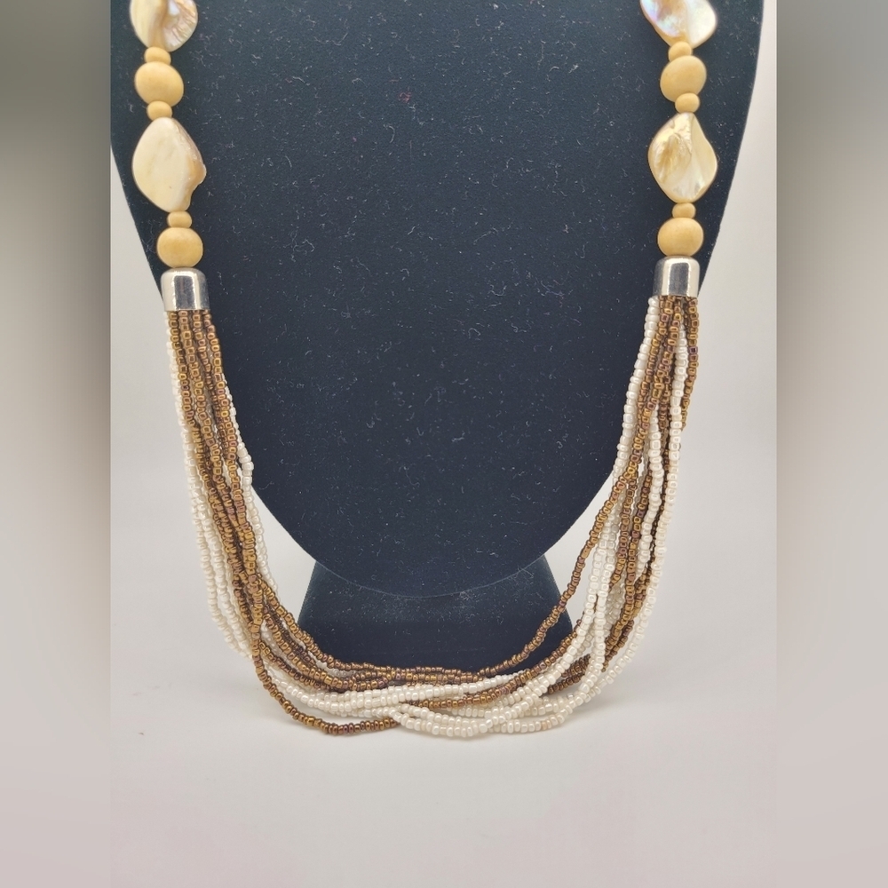 Vintage 12 Strand Necklace 1960’s Costume Jewelry Retro Chunky